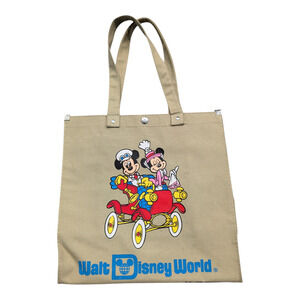 70's Dual Side Graphic Sunday Drive Walt Disney World Canvas Tote